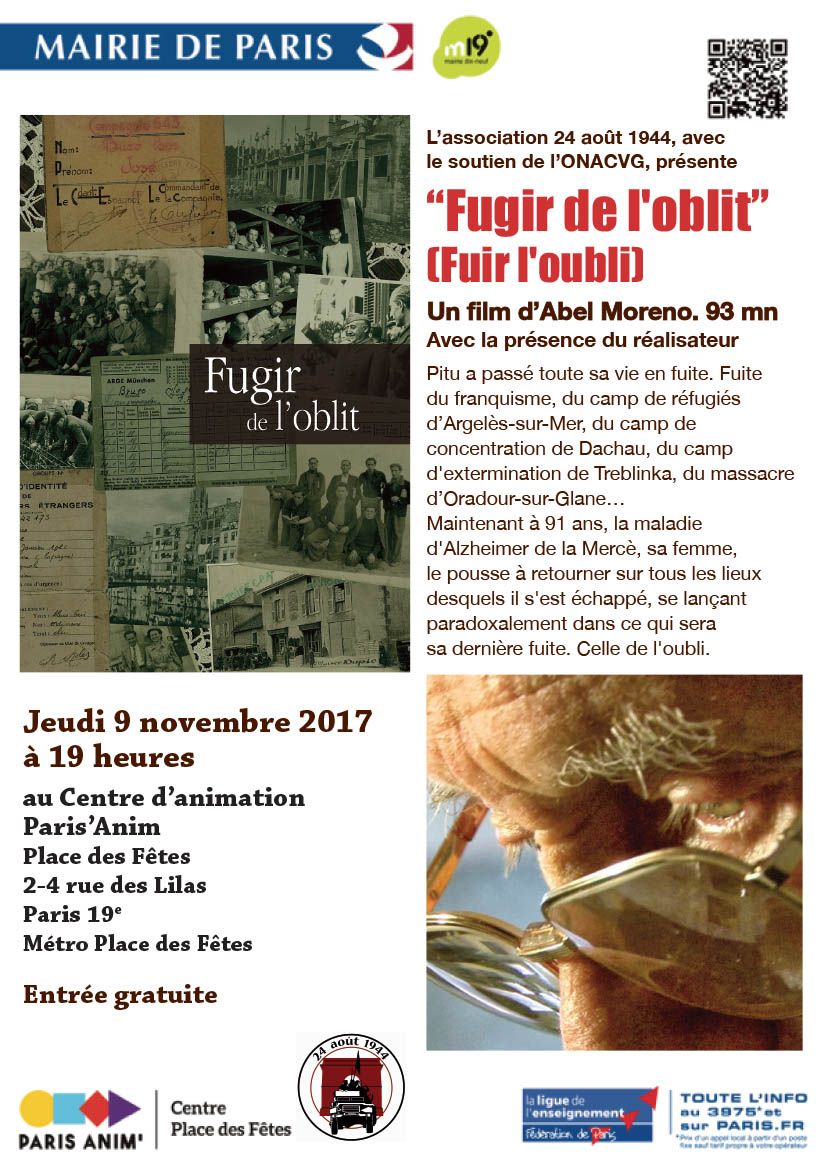 “Fugir de l'oblit” (Fuir l'oubli) (93mn) un film d’Abel Moreno