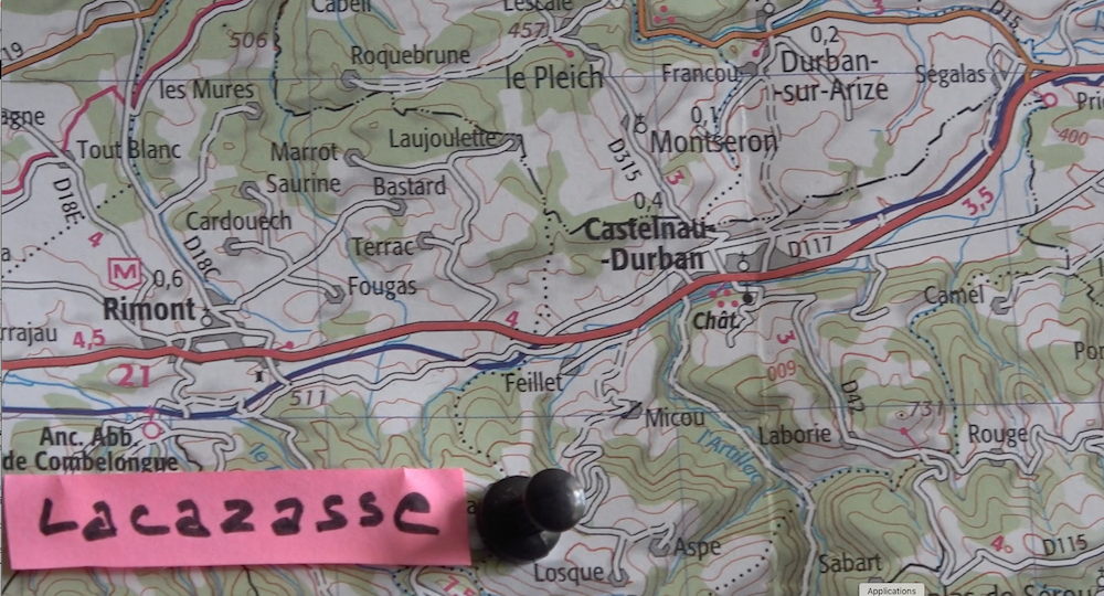 Carte géographique de Lacazasse