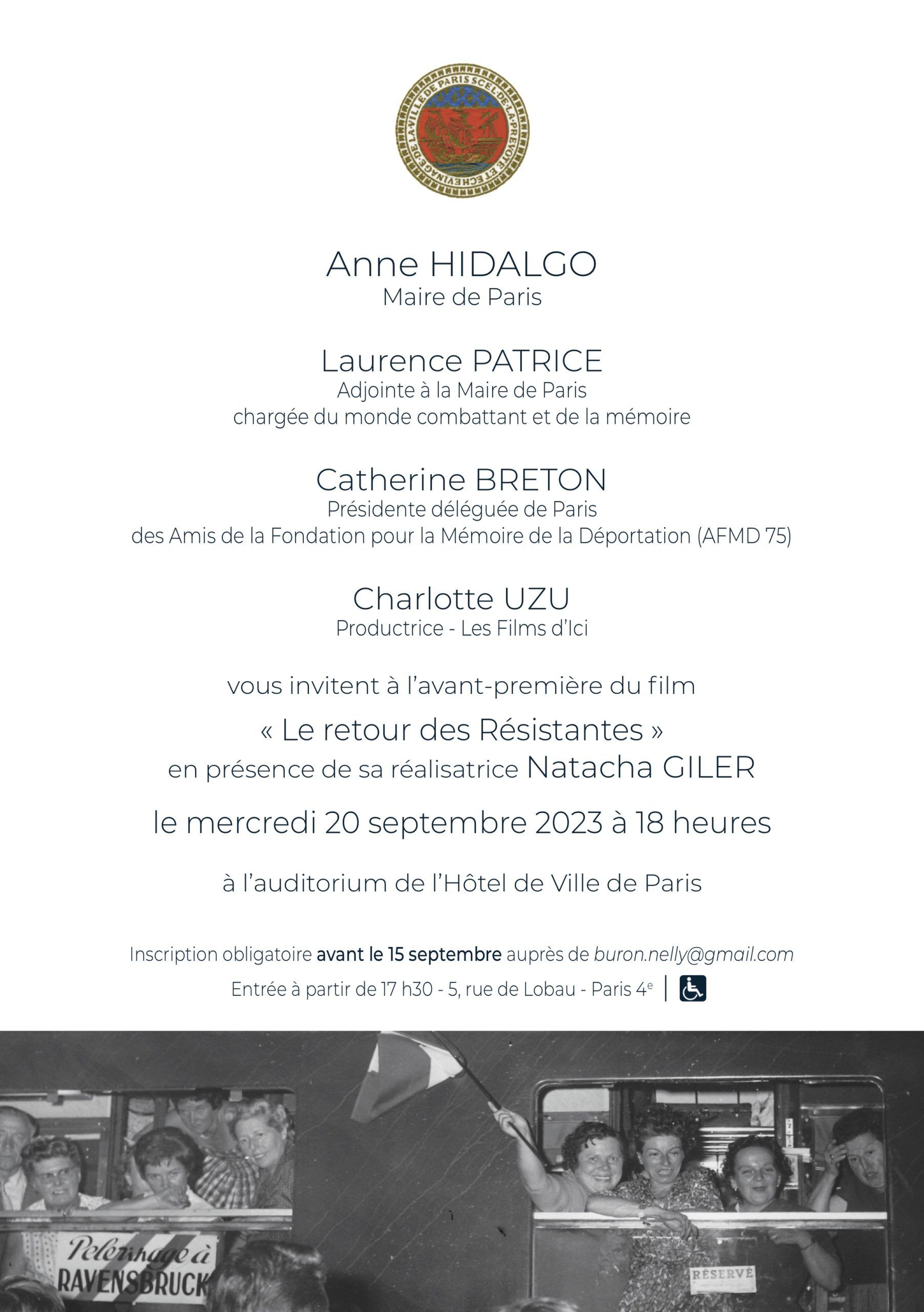 Invitation pour Le retour des Résistantes