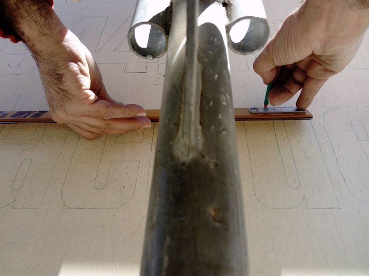 Alignement, (mai 2019, techniques sur le mur)