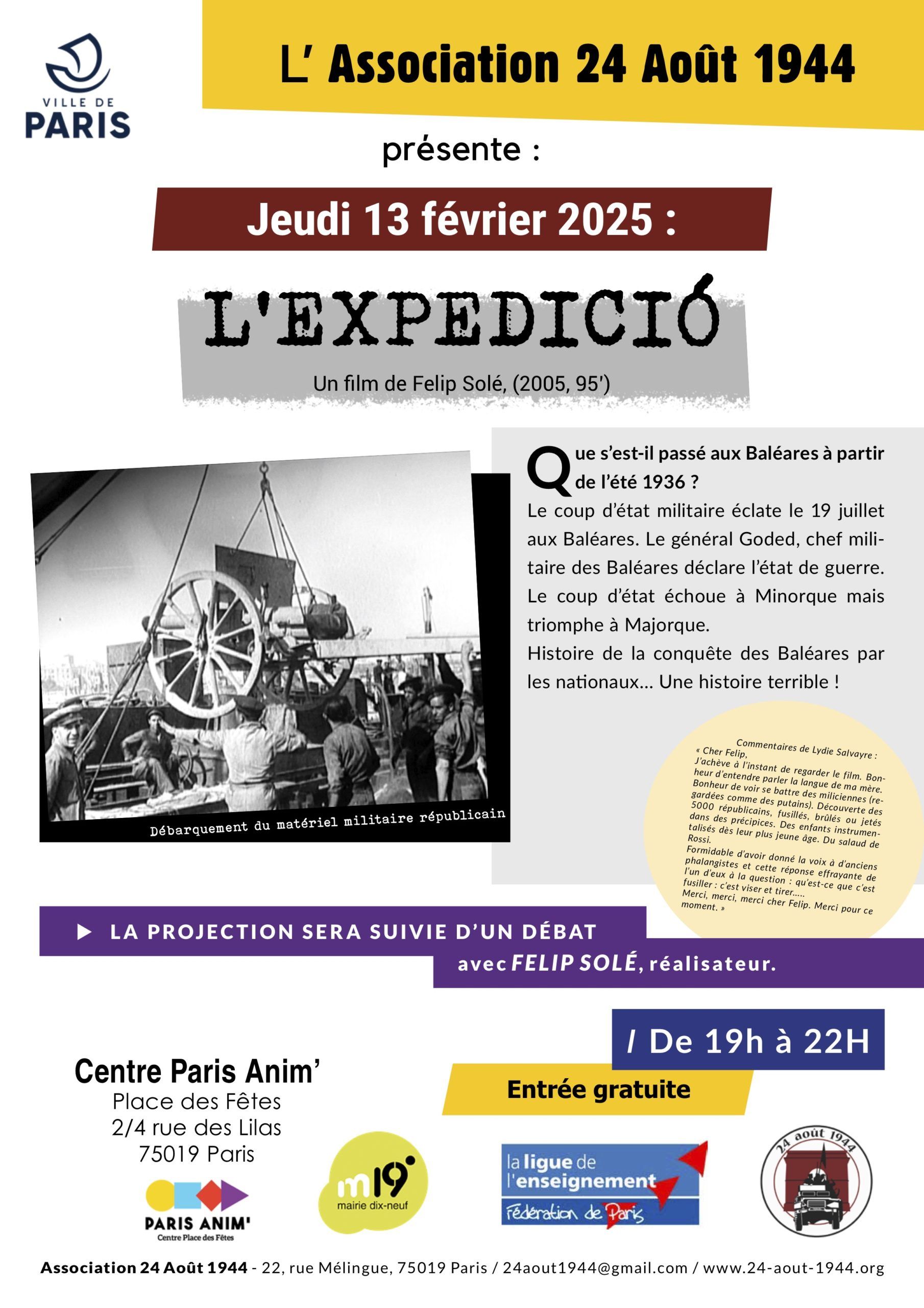 affiche avec commentaire de Lydie Salvaire