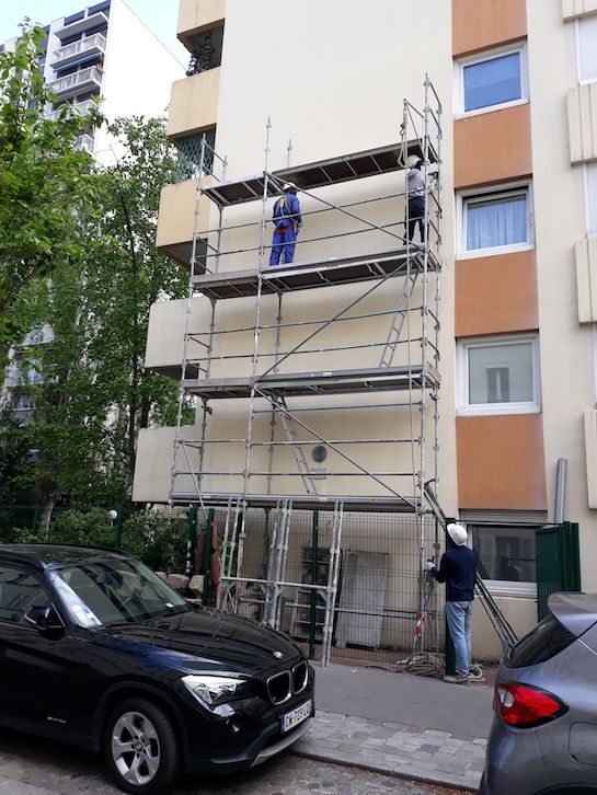 Montage de l'échafaudage au 3 mai 2019