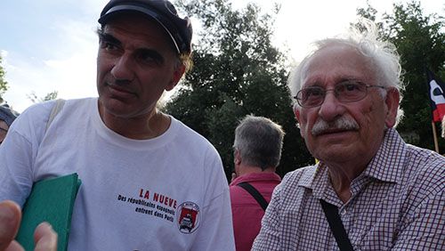 Juan Chica- Ventura (l'artiste et Alain Camelin (les timbres)