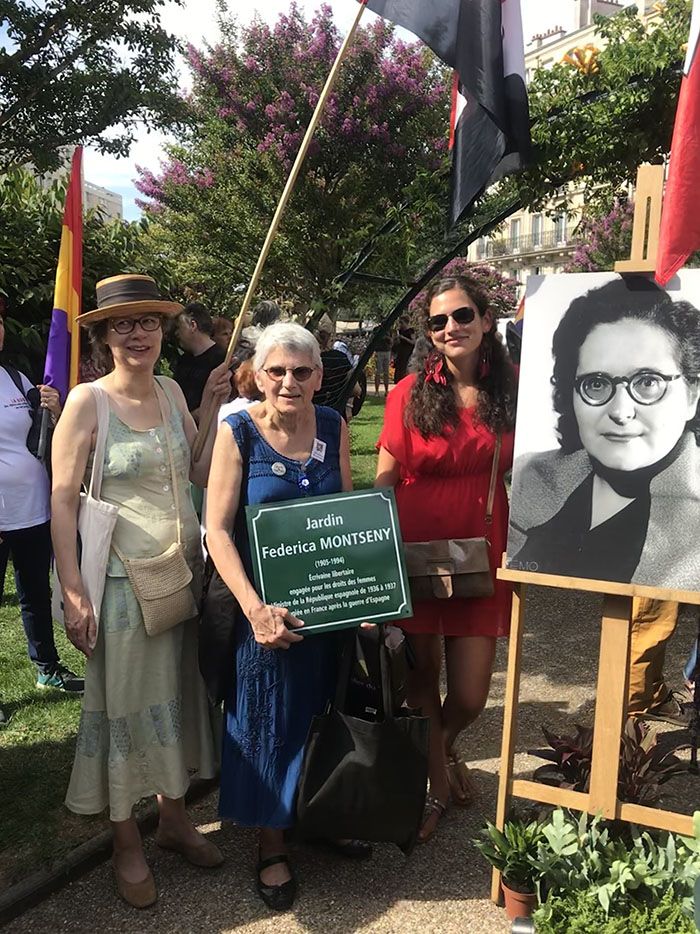 La plaque du jardin Federica Montseny