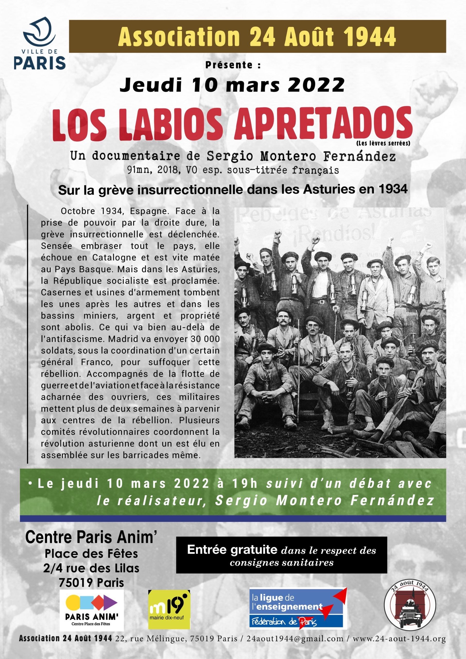 AFFICHE Los labios apretados