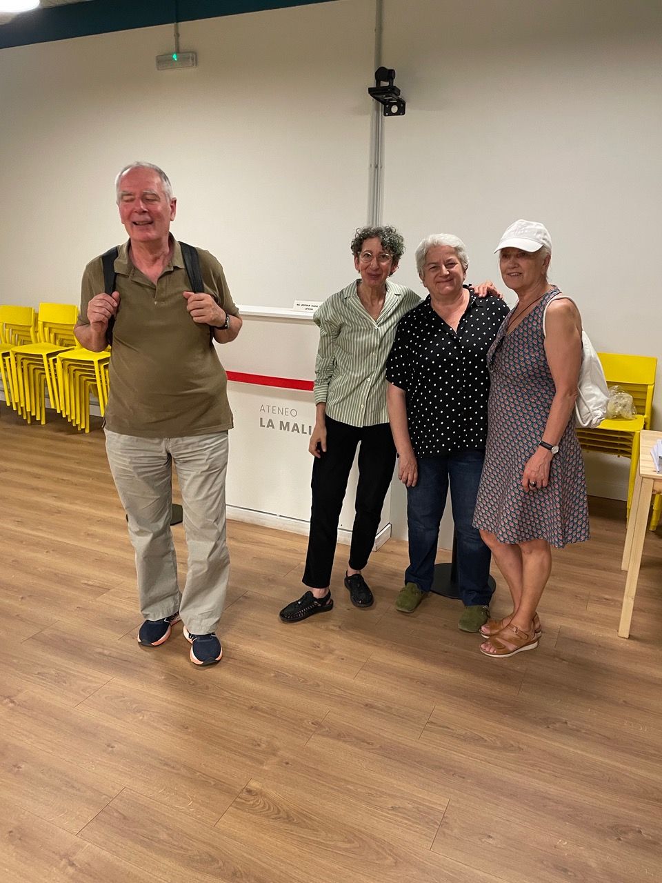 Aimé, Viviana Chalmeta, directora del Ateneo La Maliciosa, Begoña e Isaura