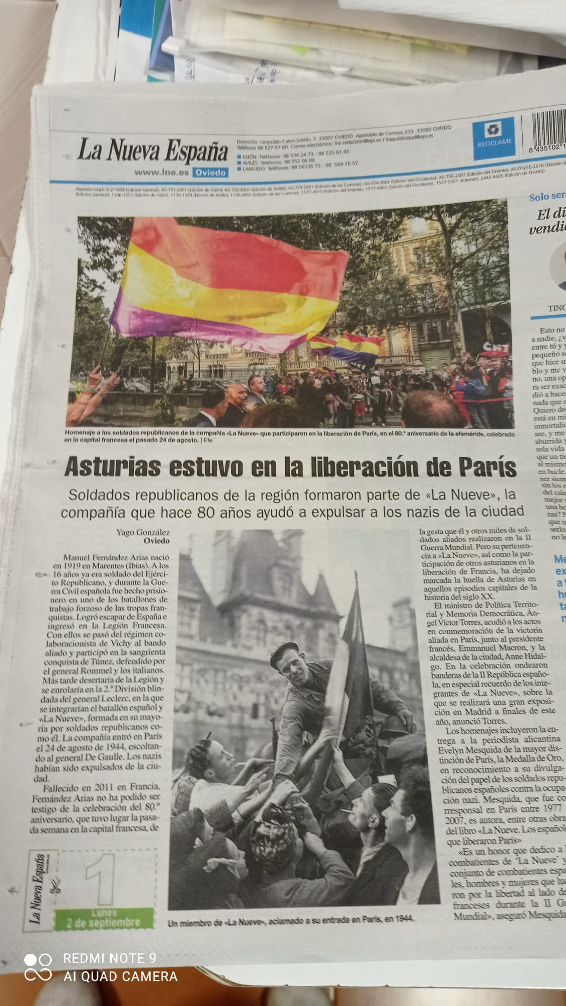 Les Asturies républicaines aux 80 ans de la Libération de Paris