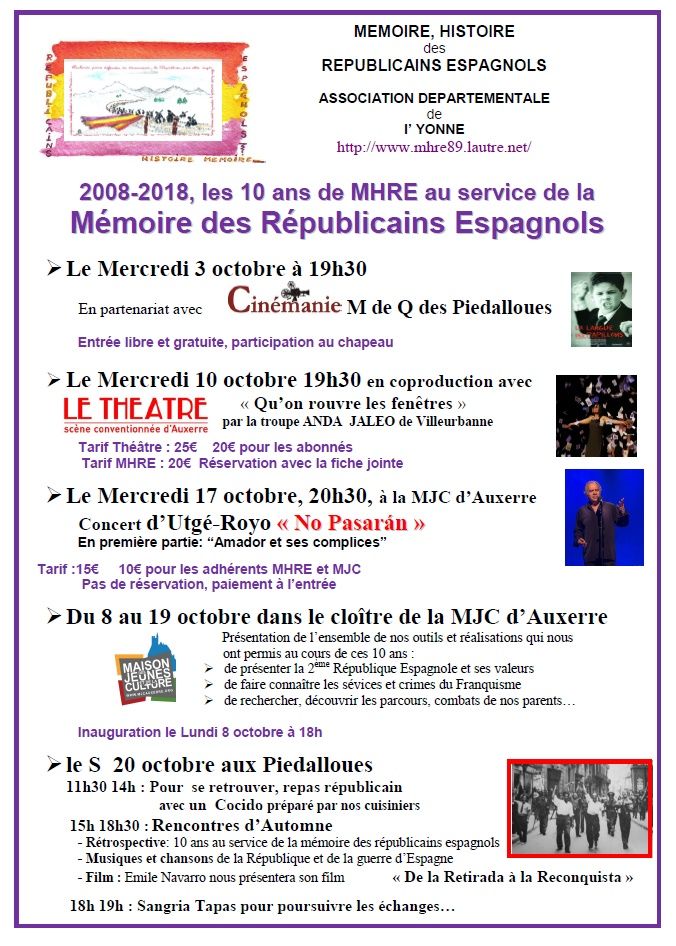 Affiche 10e anniversaire MHRE 89