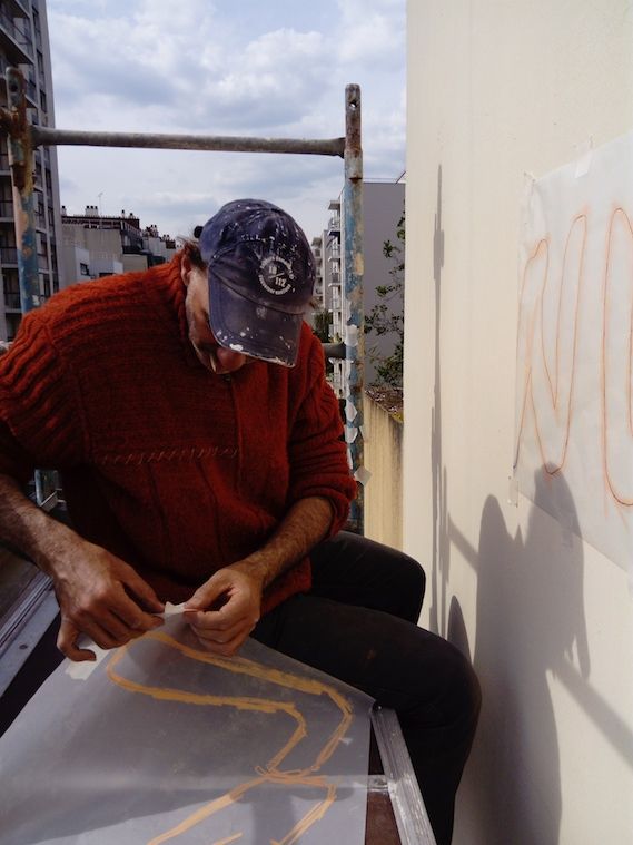 Calques à coller (mai 2019, techniques sur le mur)