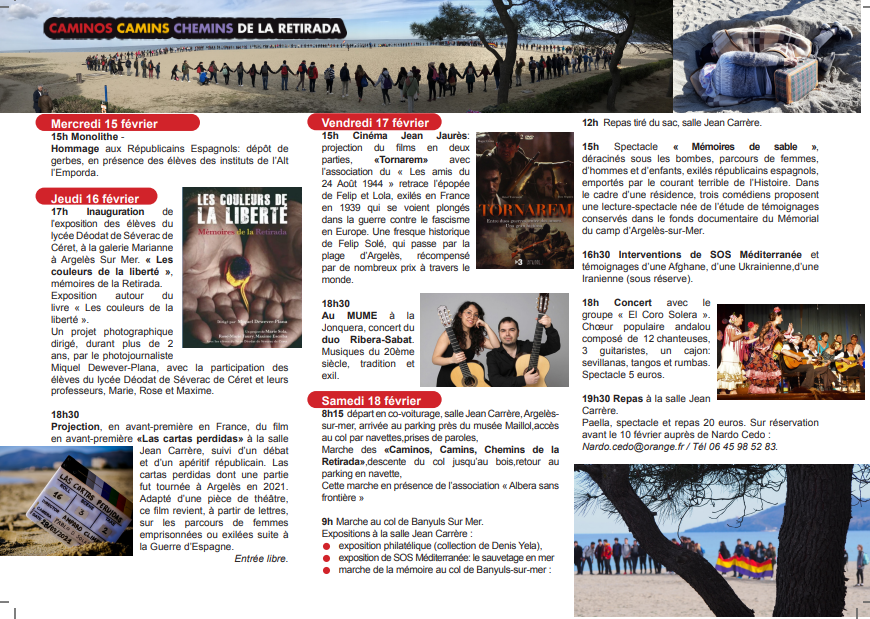 Programme P 2 "Chemins de la retirada" du 16 au 19 février 2023