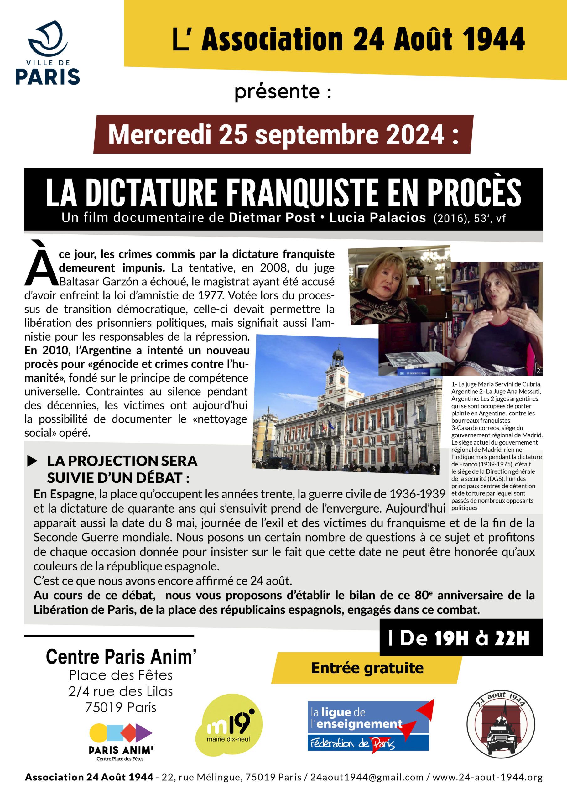 Affiche La dictature franquiste en procès