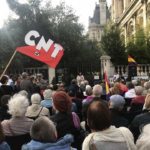 Anne Hidalgo, maire de Paris s'exprime devant la CNT